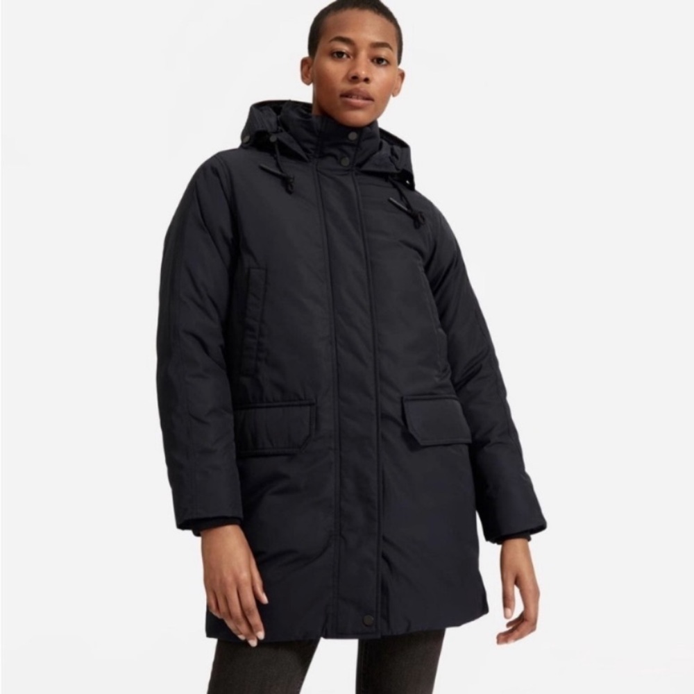 Everlane Black The Renew Long Puffer Jacket